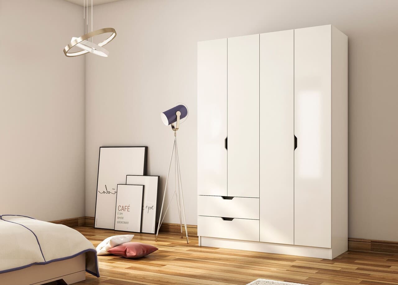 Dulap pentru haine, Hanah Home, Rb-156, 120x180x45 cm, Alb mat