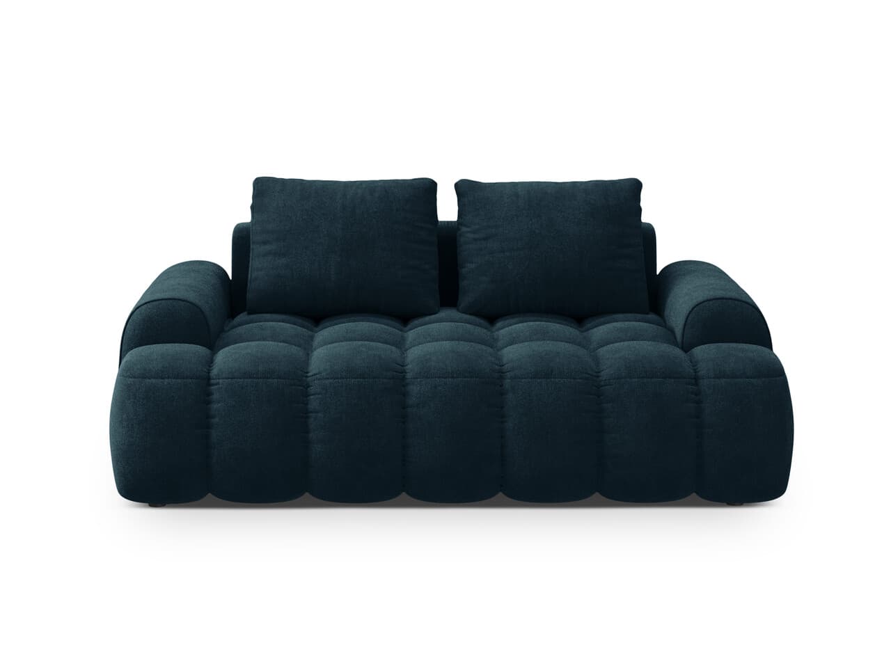 Canapea 2 locuri, Linz, Cosmopolitan Design, 175x100x84 cm, catifea, albastru petrol inchis