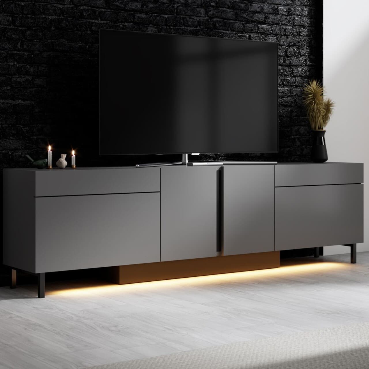 Comoda TV, Hanah Home, Paris, 180x50x32 cm, Antracit