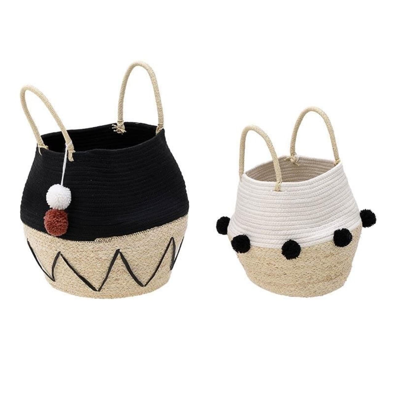 set 2 cosuri de depozitare inart bumbac multicolor