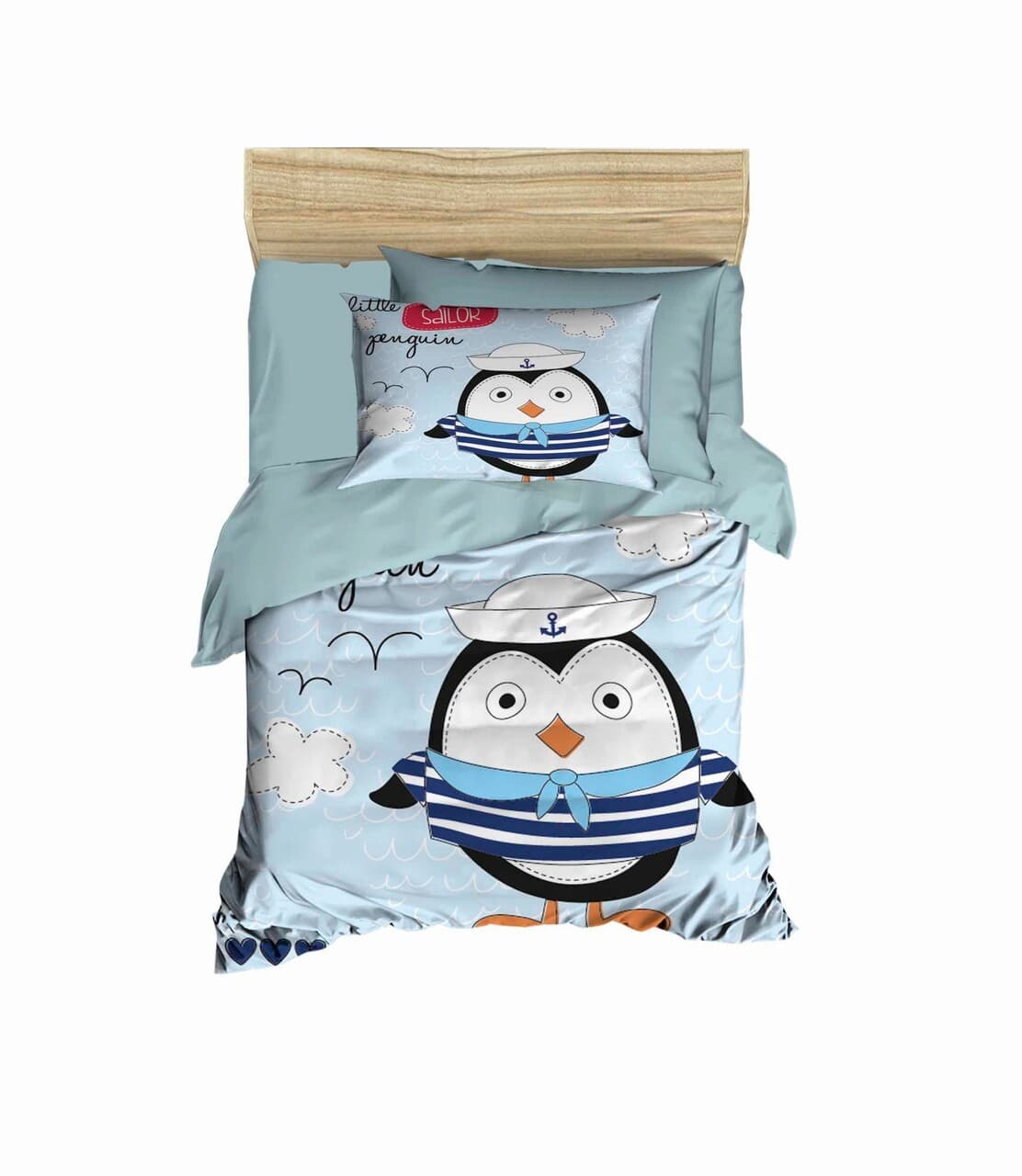 Lenjerie de pat pentru copii, L'essentiel Maison, PH123, Albastru / Bleumarin / Alb