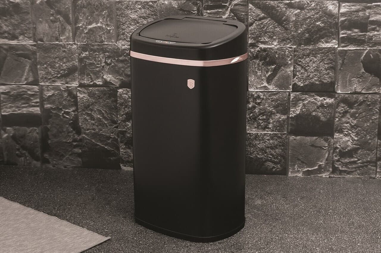 Cos de gunoi cu senzor Berlinger Haus, Black Rose, 39.5x28x67 cm, 58 L, fier, negru
