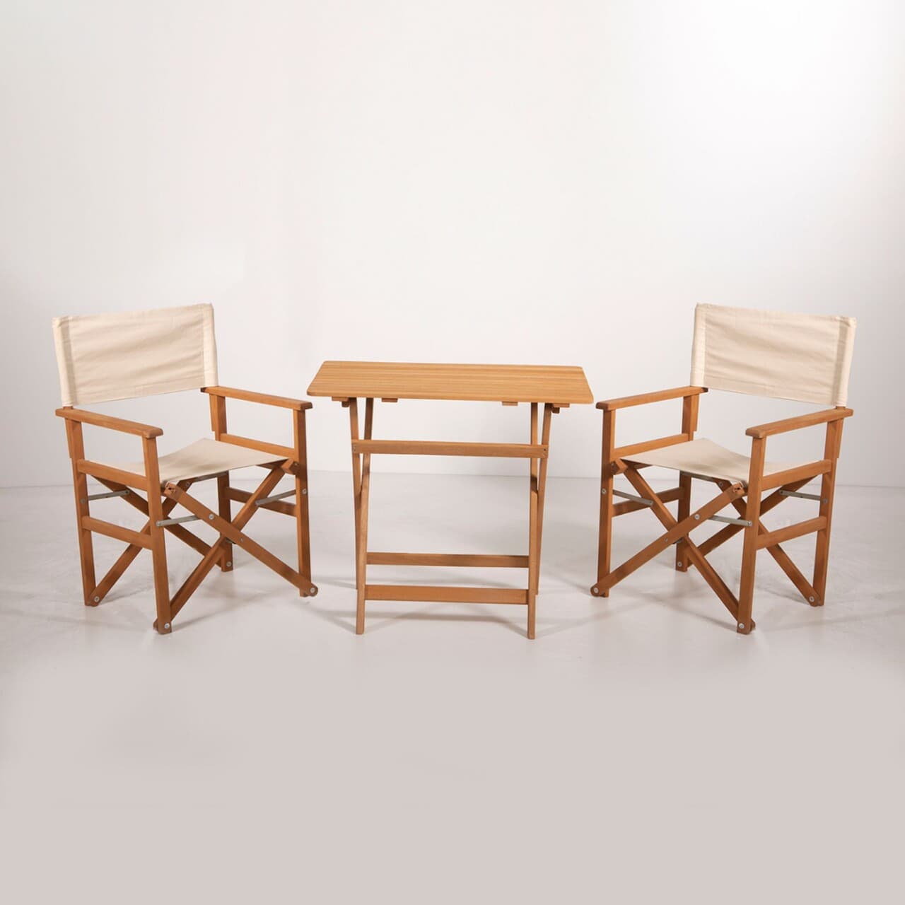 Set masa si scaune de gradina (3 Pieces), Hanah Home, MYR03, Crem