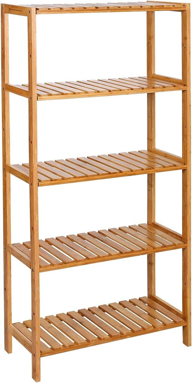 Raft de depozitare multifunctional Songmics, 60x26x130 cm, bambus, maro