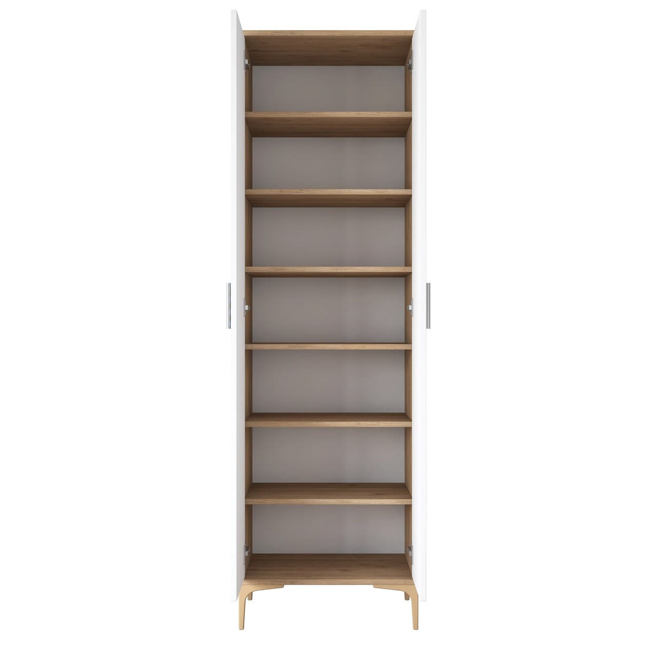 Dulap multifunctional, Hanah Home, JE102, 60x198.6x37.5 cm, Nuc/Alb
