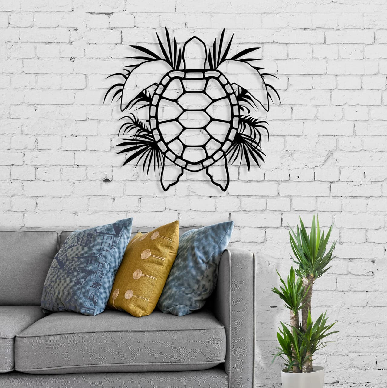 Decoratiune de perete, Caretta, Dimensiune: 50 x 46,7 cm, Negru