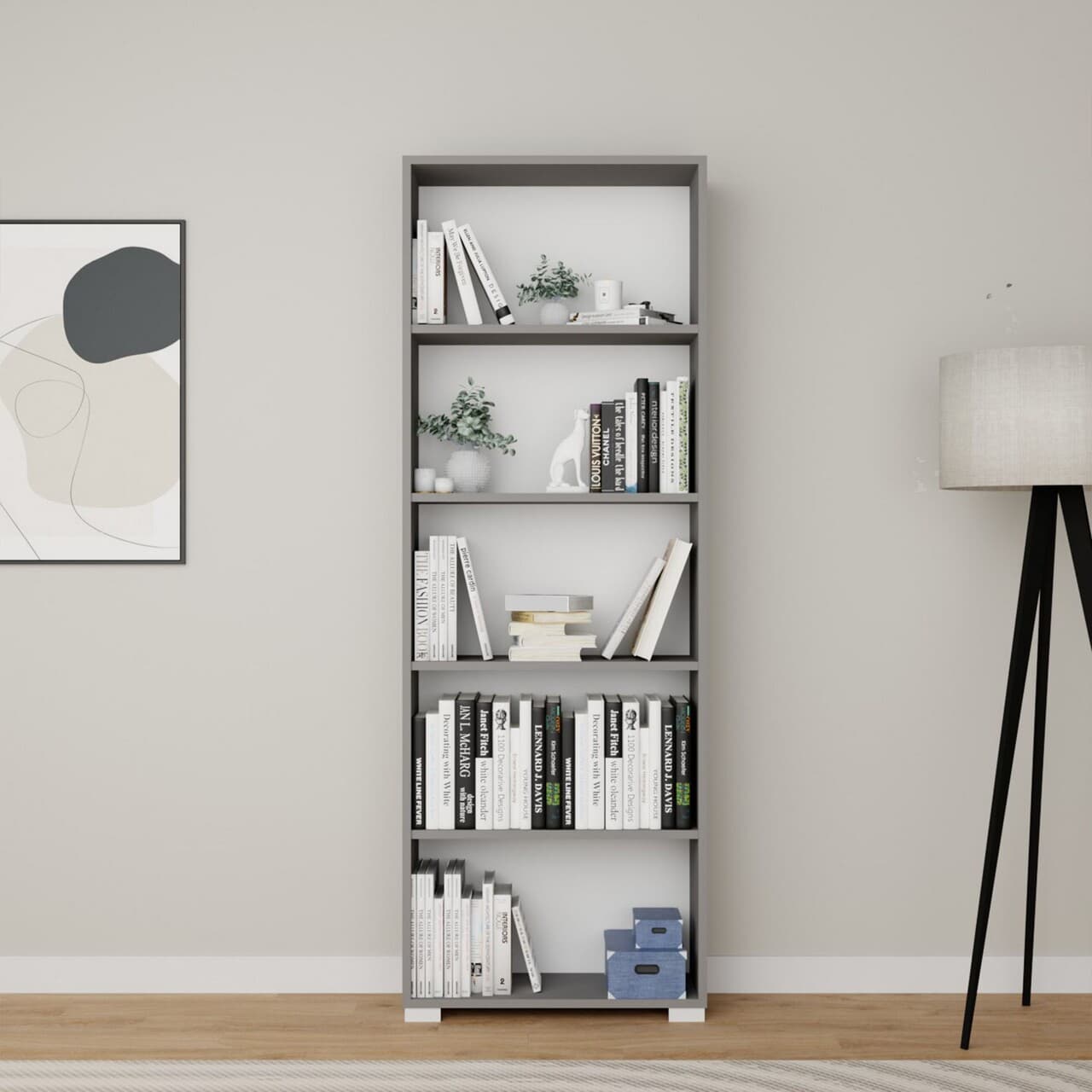 Corp biblioteca, Hanah Home, Lucas 1600-111, 64x182x25 cm, Gri