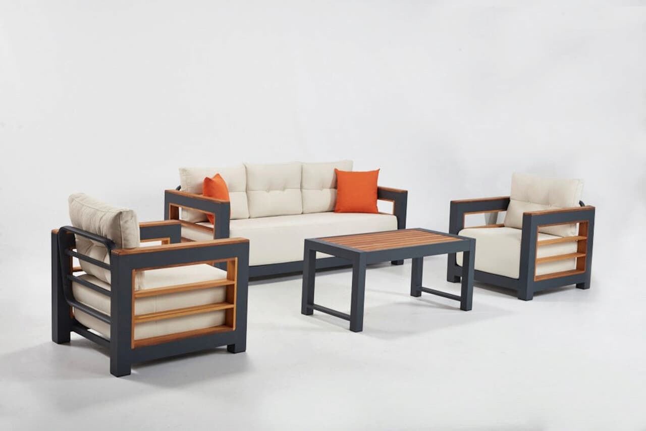 Set mobilier de gradina, Hanah Home, Larix, Alb