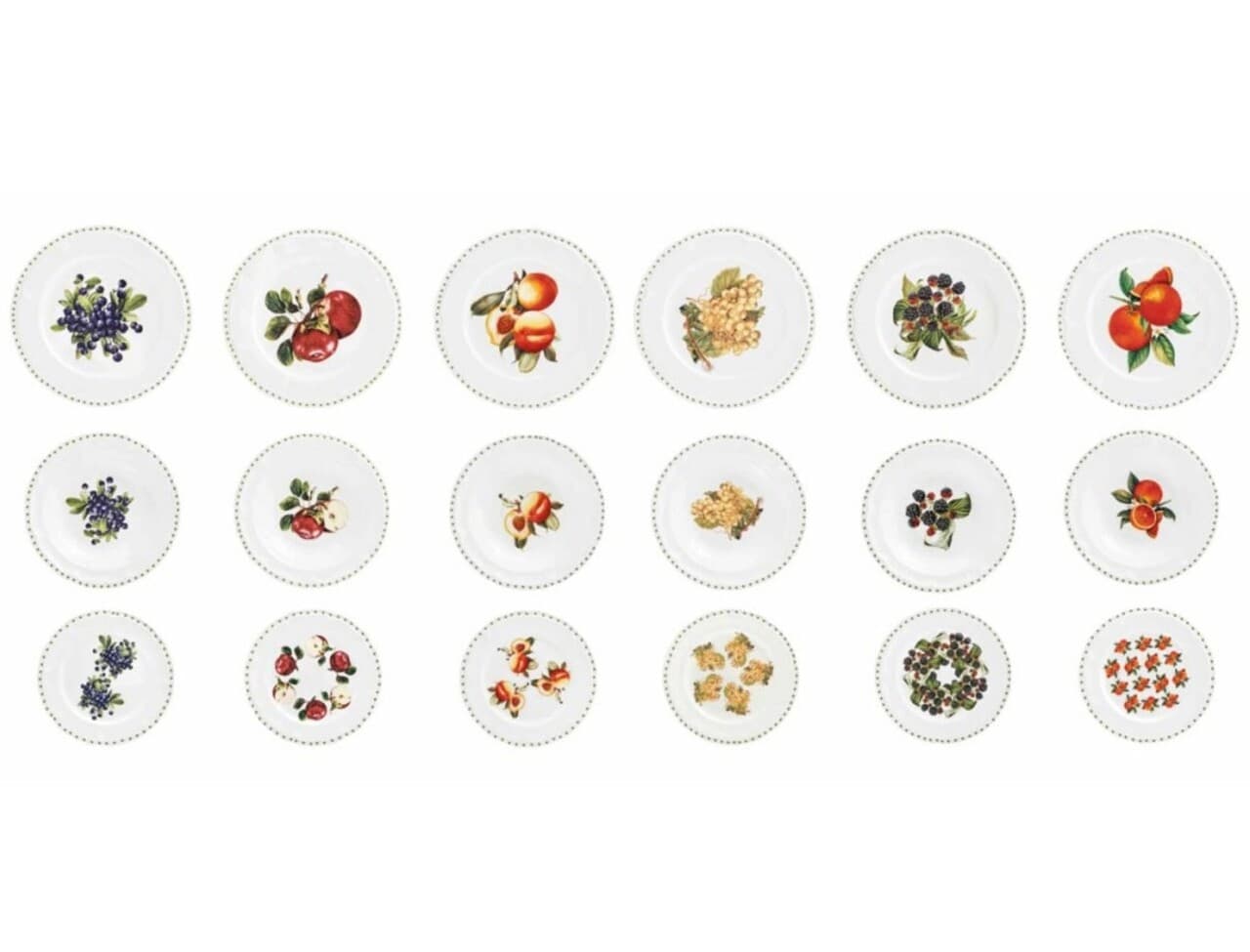 Serviciu de masa 18 piese, Brandani, Le Primizie Fresh Fruit, portelan New Bone China