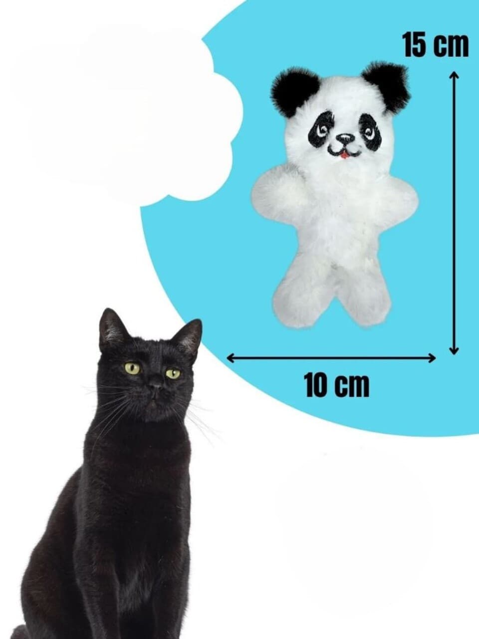Jucarie pentru pisici, Paws & Whiskers, Miyav 1020, 100% MATERIAL TEXTIL PLUSOS, Alb / Verde / Albastru