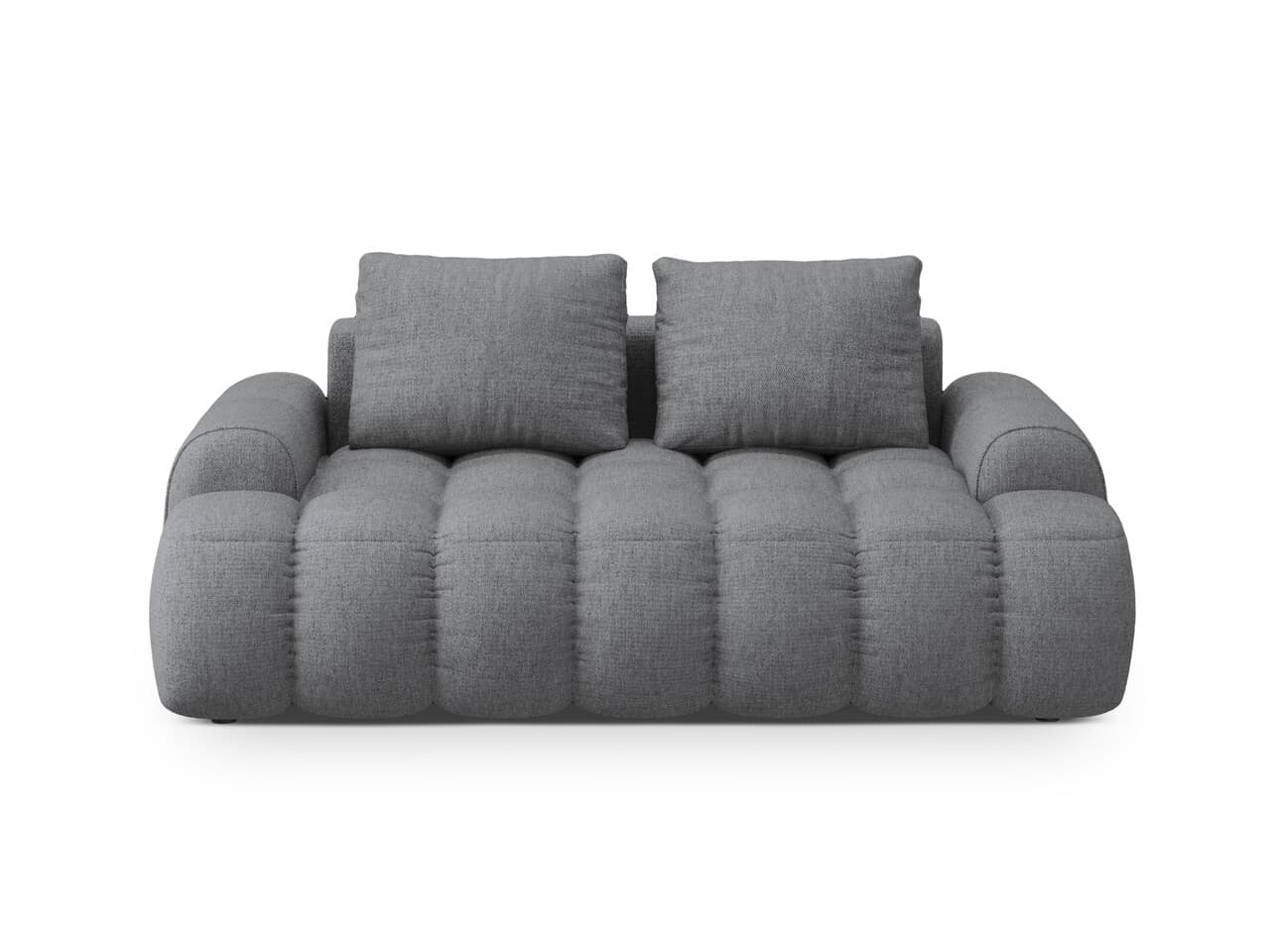 Canapea 2 locuri, Linz, Cosmopolitan Design, 175x100x84 cm, tesatura structurata, gri