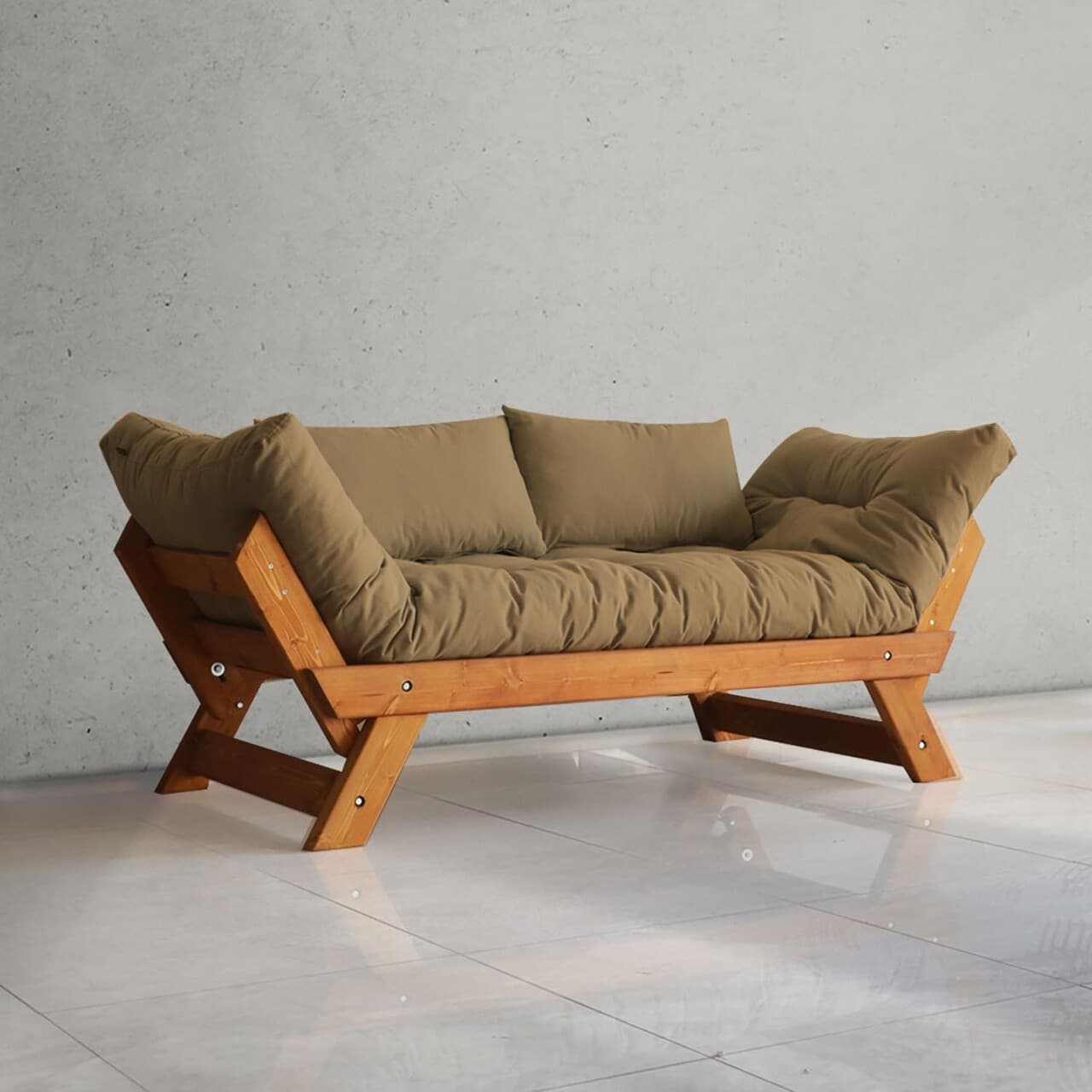 Canapea de gradina cu 2 locuri, Hanah Home, CPT8125-210, Teak / Camila