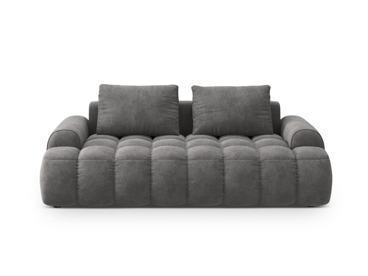 Canapea 3 locuri, Linz, Cosmopolitan Design, 200x100x84 cm, catifea, gri