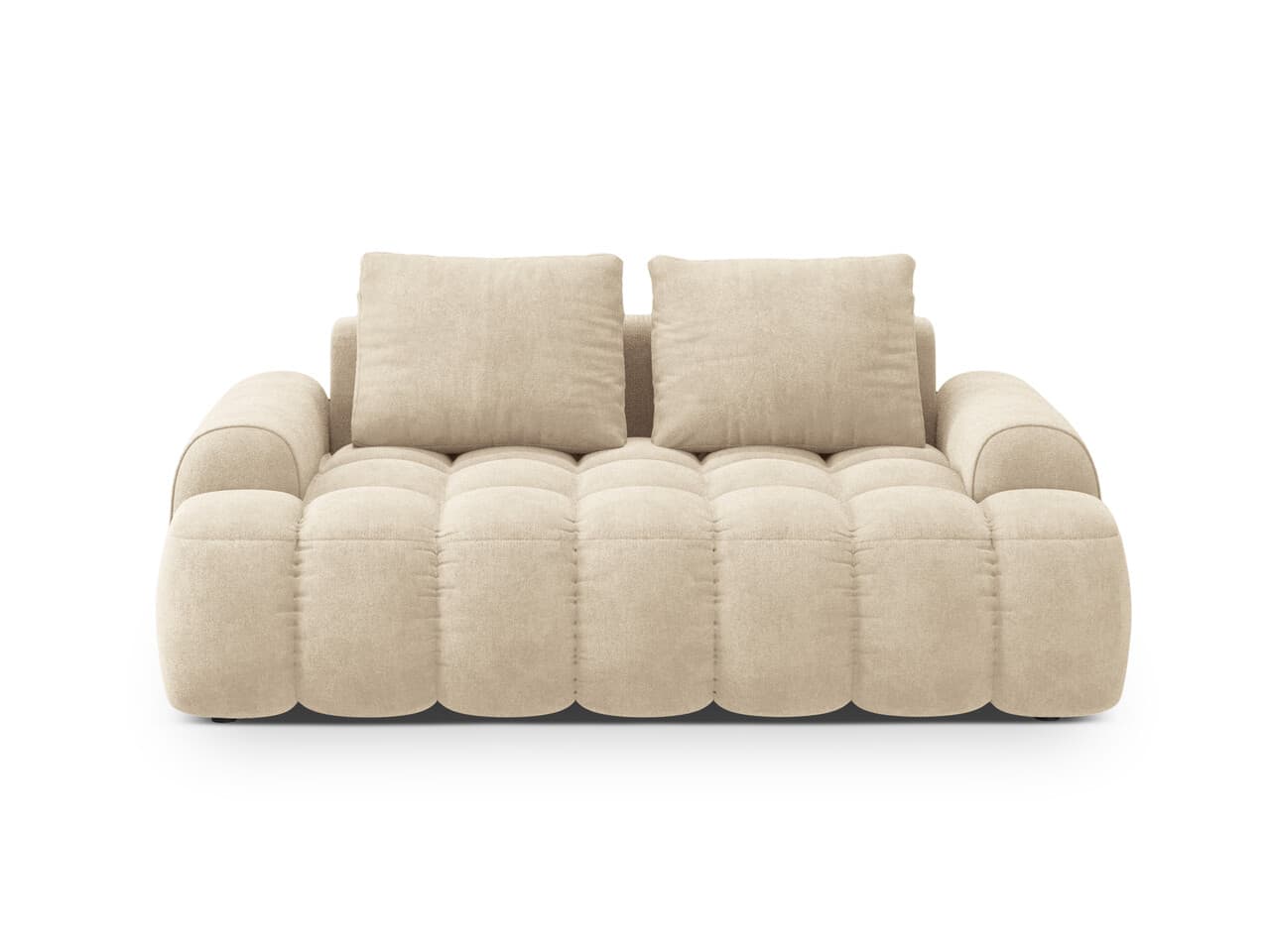 Canapea 2 locuri, Linz, Cosmopolitan Design, 175x100x84 cm, catifea, bej deschis