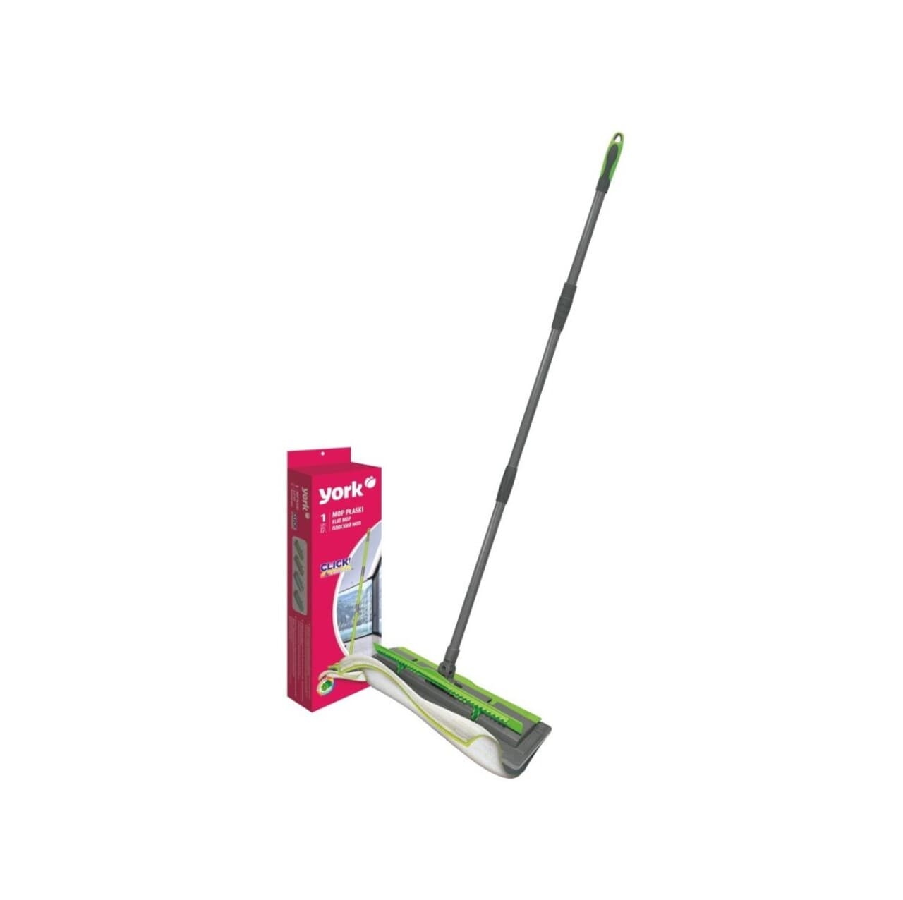 Mop plat cu coada telescopica 2in1, Click & Collect, York, 130 cm