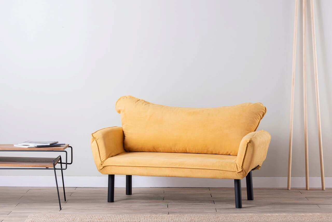 Canapea extensibila 2 locuri, Atelier del Sofa, 859FTN1241, Galben mustar