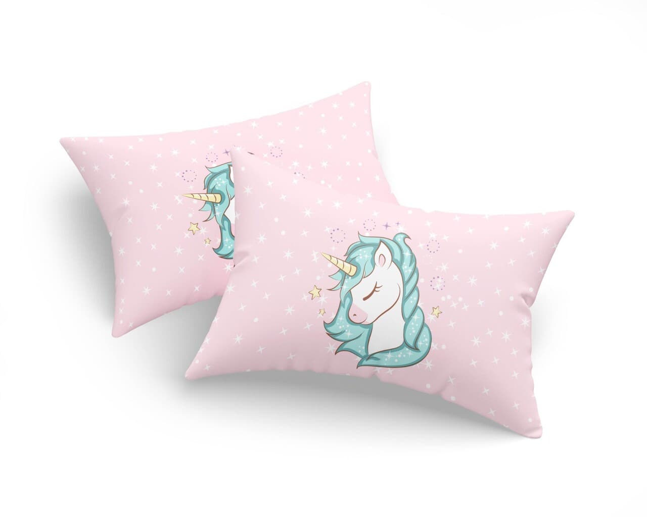 Set 2 fete de perna, L'essentiel Maison, Unicorn Dreams, 65% bumbac/35% poliester, Roz