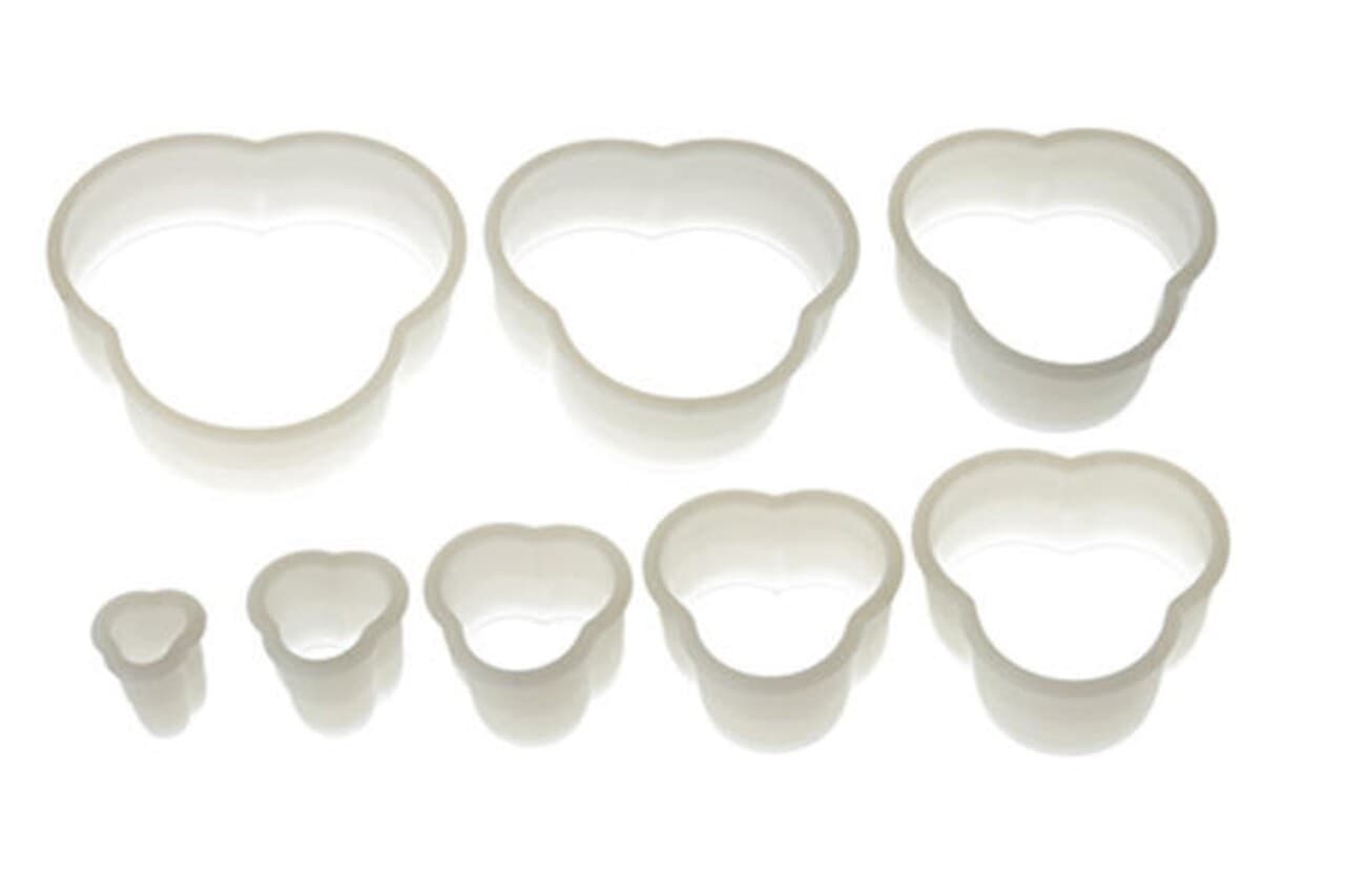 Set 8 forme pentru biscuiti Clover, Silikomart, Ø2.9 cm - Ø12.4 cm, nailon
