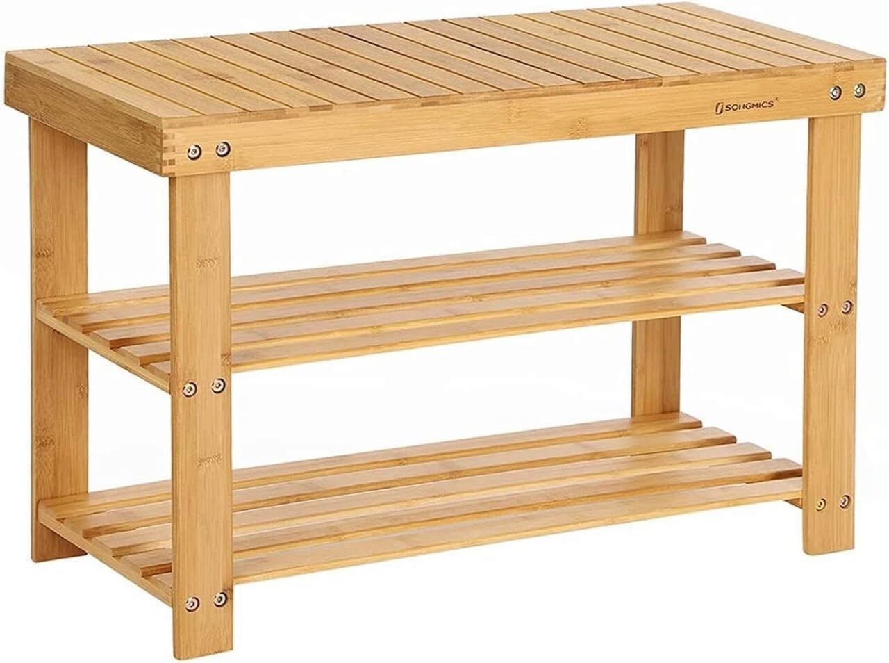 Raft de depozitare multifunctional Songmics, 70.1x28.7x45.3 cm, bambus, natural