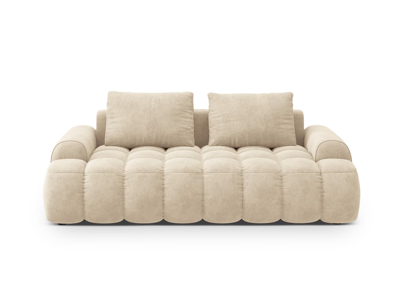Canapea 3 locuri, Linz, Cosmopolitan Design, 200x100x84 cm, catifea, bej deschis