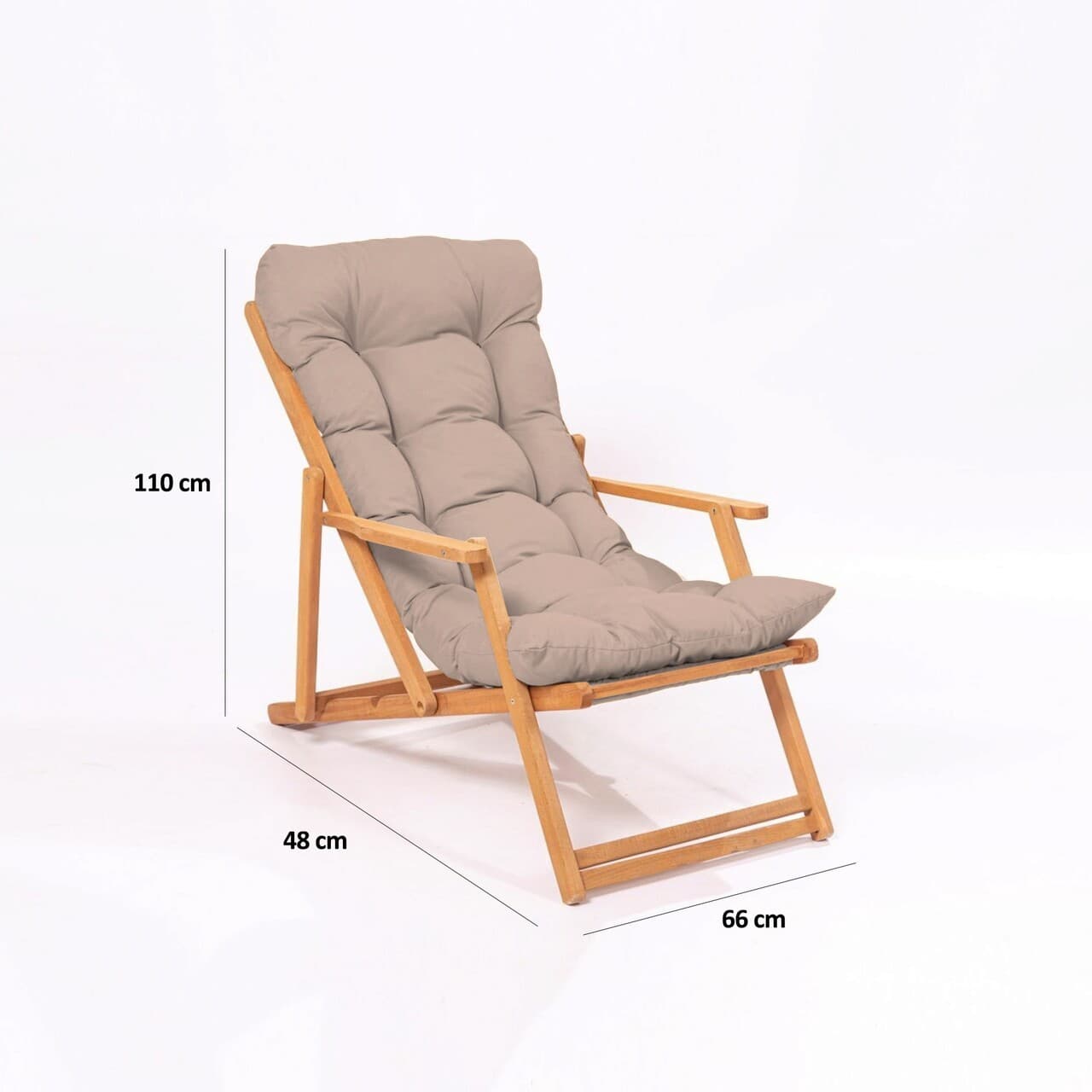 Scaun de gradina, Hanah Home, My008, 50x81x50 cm, Maro / Natural