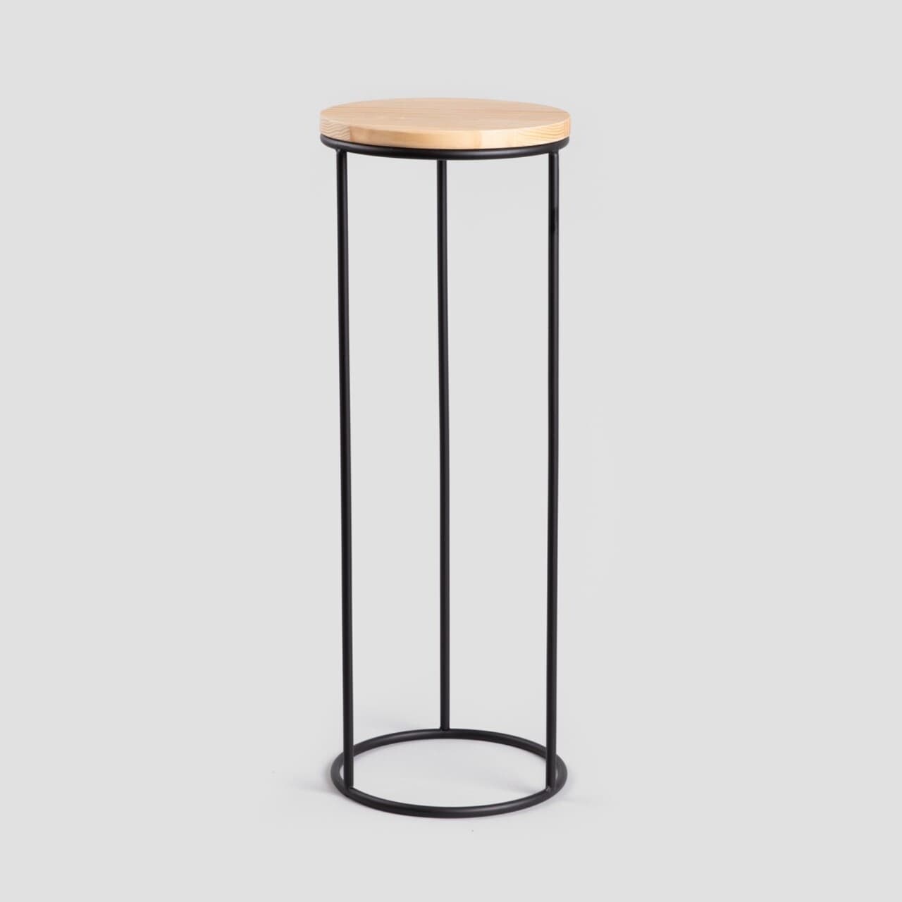 Suport pentru flori Roh, Homla, 23.5x66.5 cm, metal/lemn, negru/natur