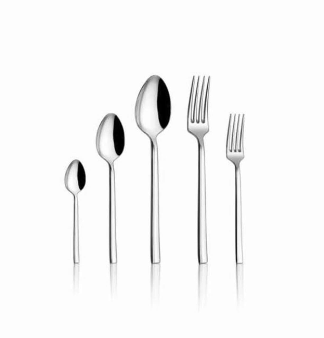 Set tacamuri, Hermia, 960DYN1701, Inox, Furculita de masa: 20,3 cm (12 bucati), Argintiu