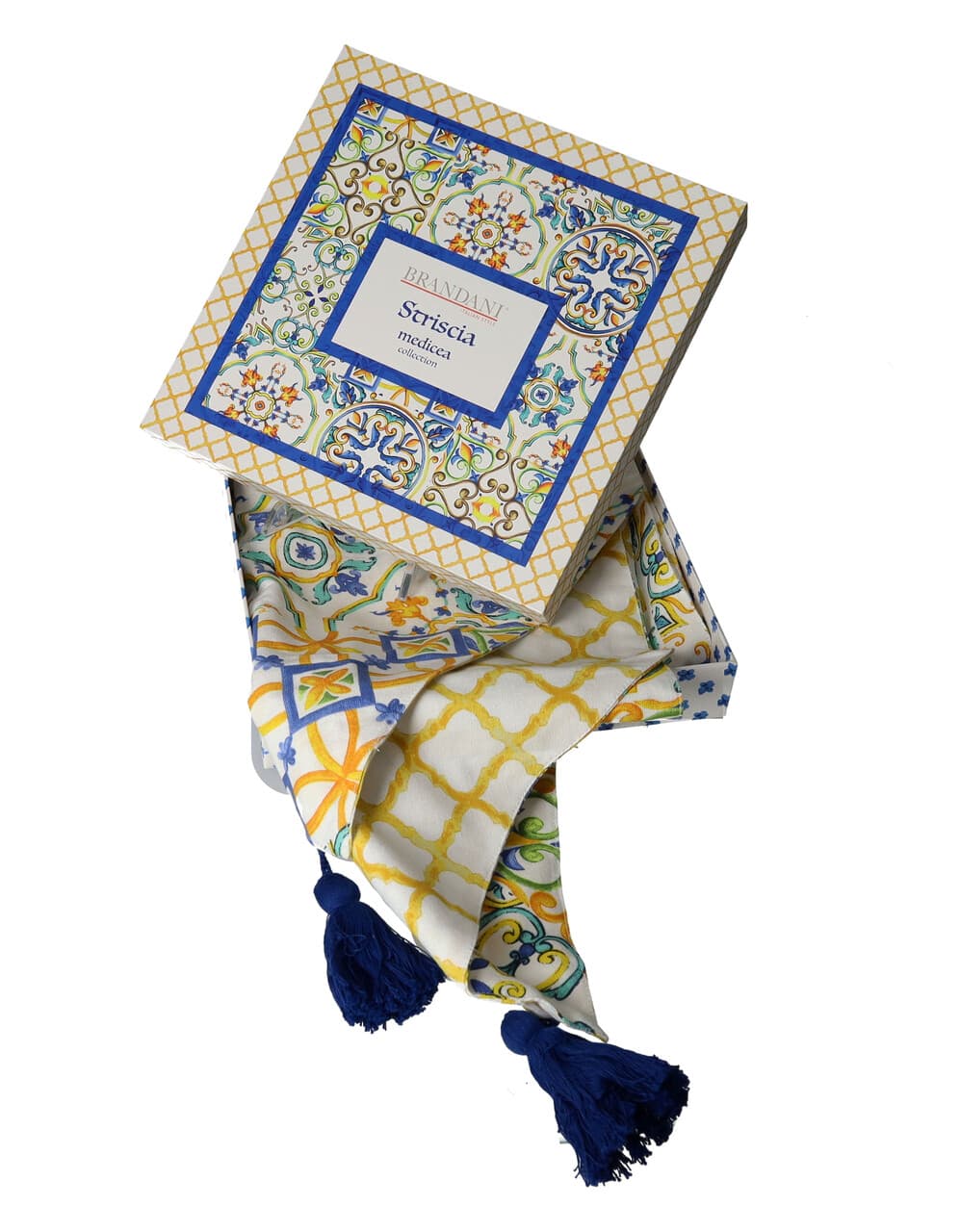 traversa de masa medicea retro include cutie cadou brandani 45x140 cm bumbac