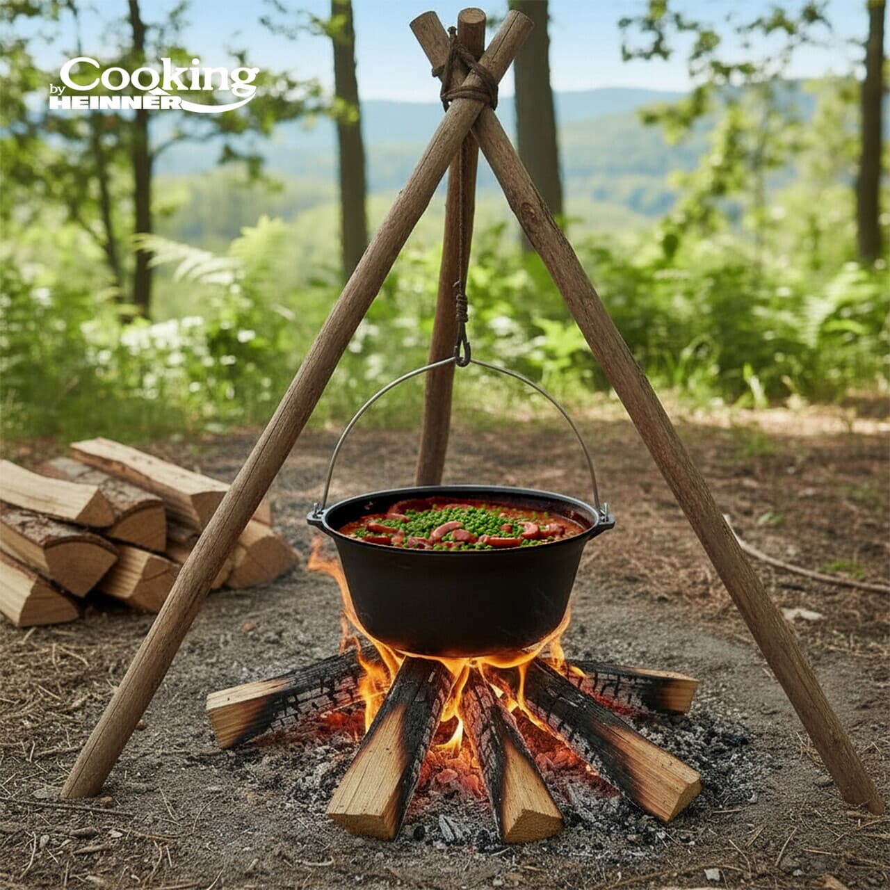 Ceaun Cooking by Heinner, 37x17.5 cm, 10 L, fonta, negru