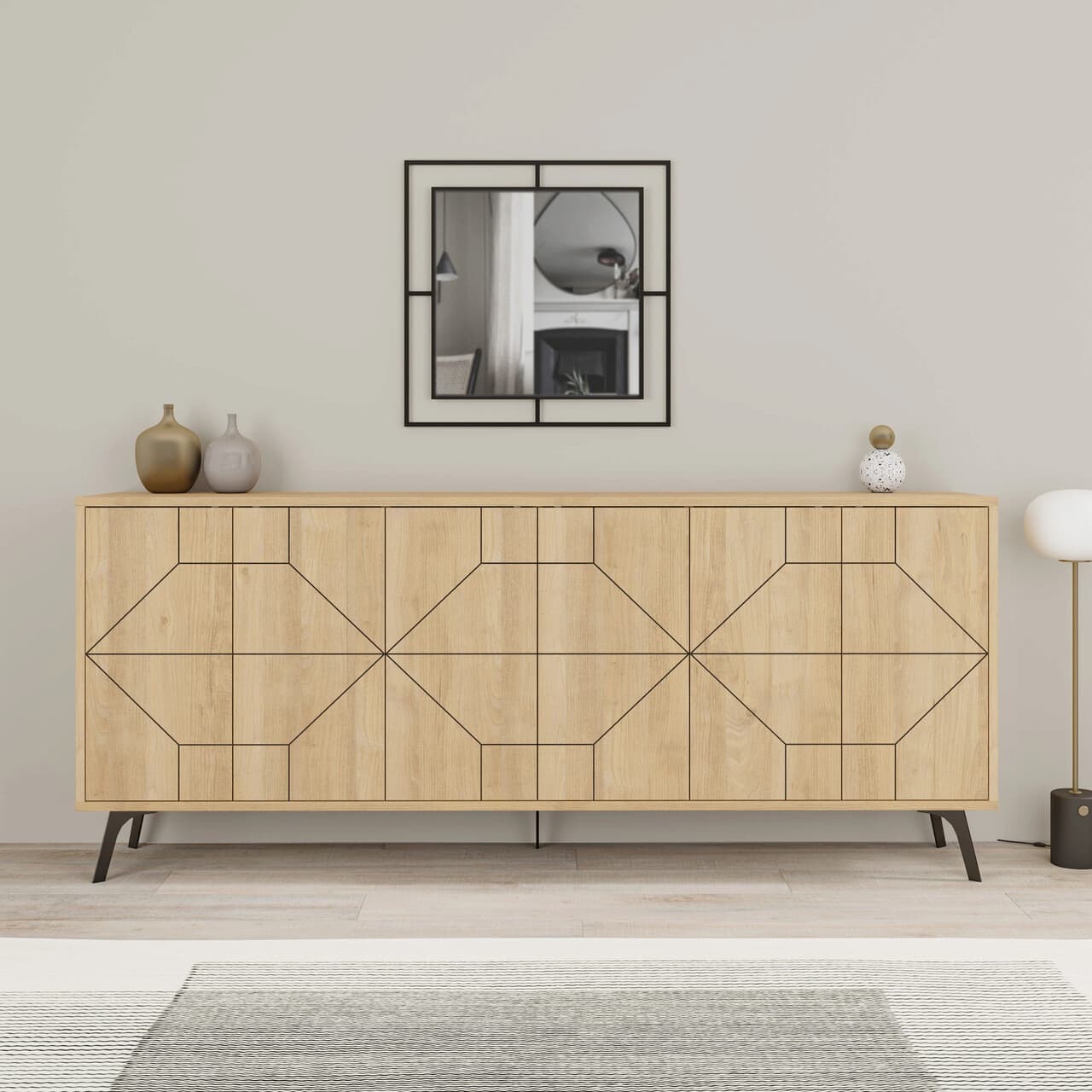 Consola, Hanah Home, Dune 183, 184x77.4x35 cm, Stejar