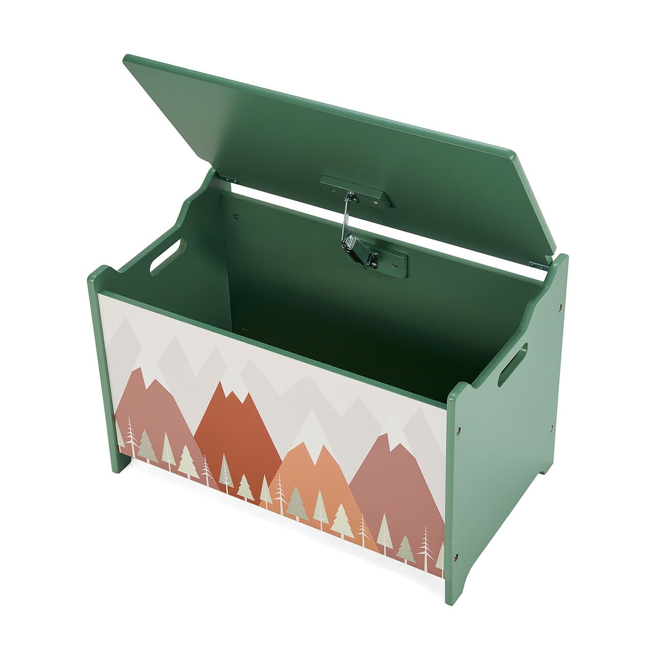 Organizator jucarii / mobilier camera copilului Green Forest, U-grow, 60x40x37 cm, lemn, verde