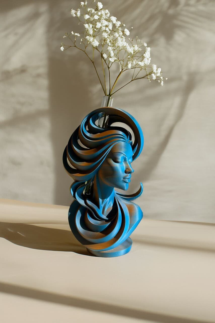 vaza mercure 13x9x22 cm albastru deschis