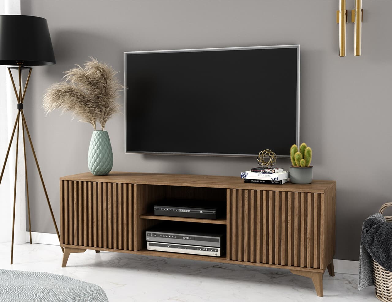 Comoda TV ELTAP, Entsian, 150x40x52 cm, PAL/ABS, stejar