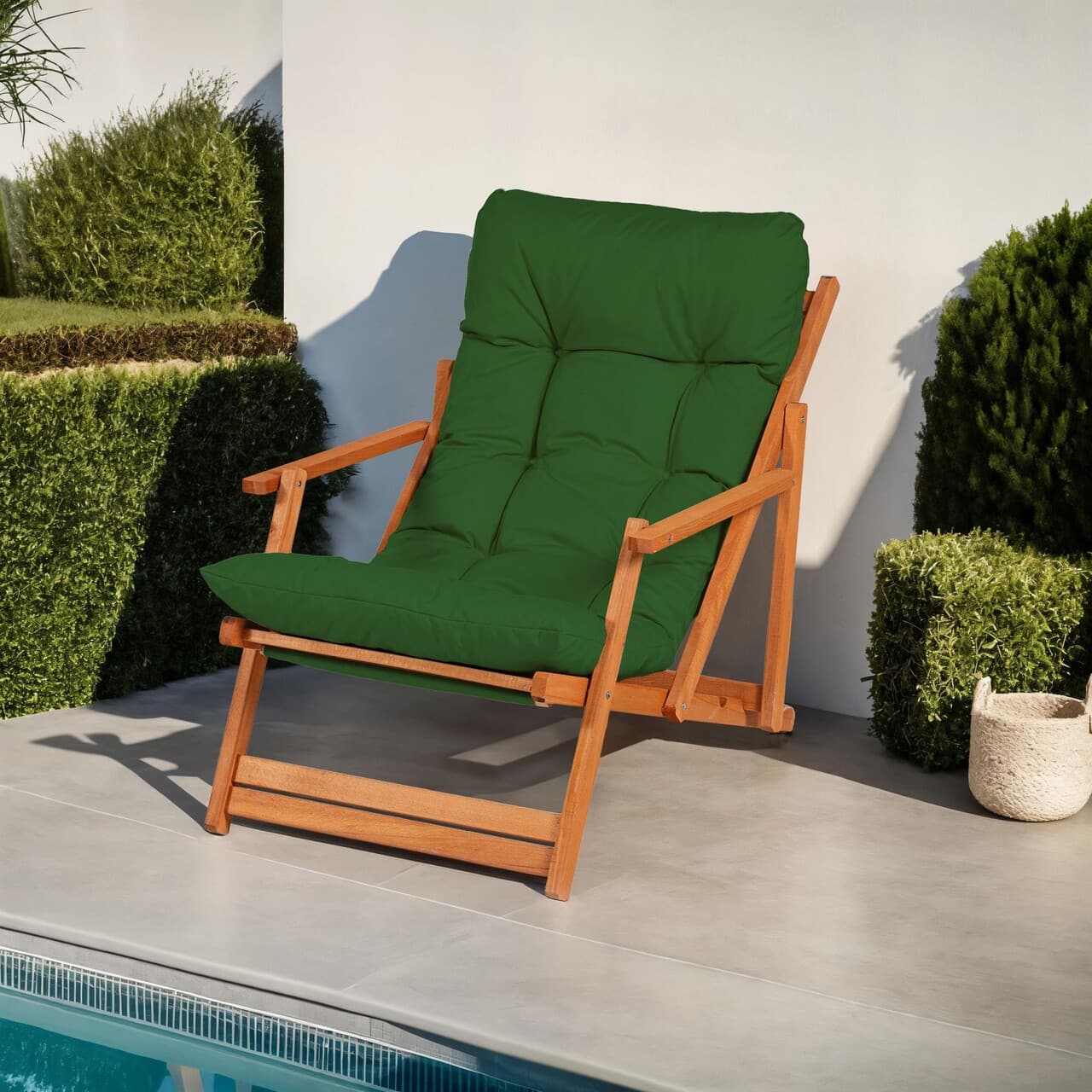 Scaun de gradina, Hanah Home, My008, 50x81x50 cm, Verde / Natural