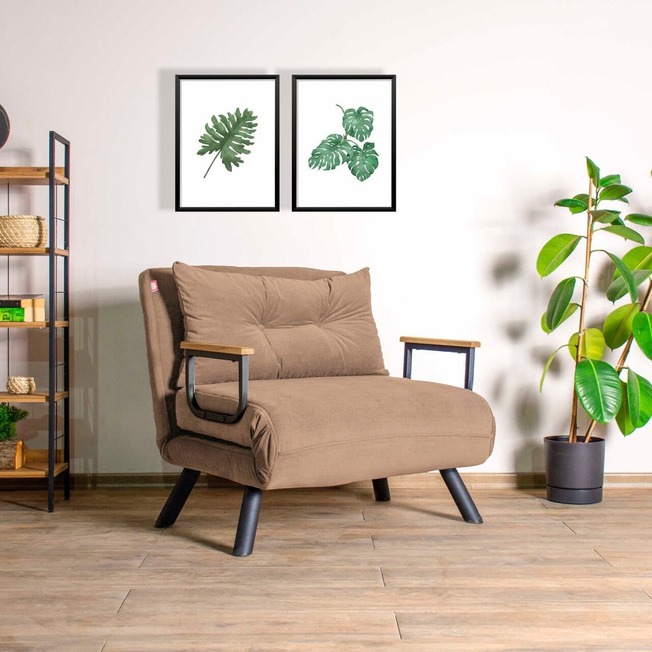 Fotoliu extensibil, Atelier del Sofa, 859FTN2865, Maro deschis
