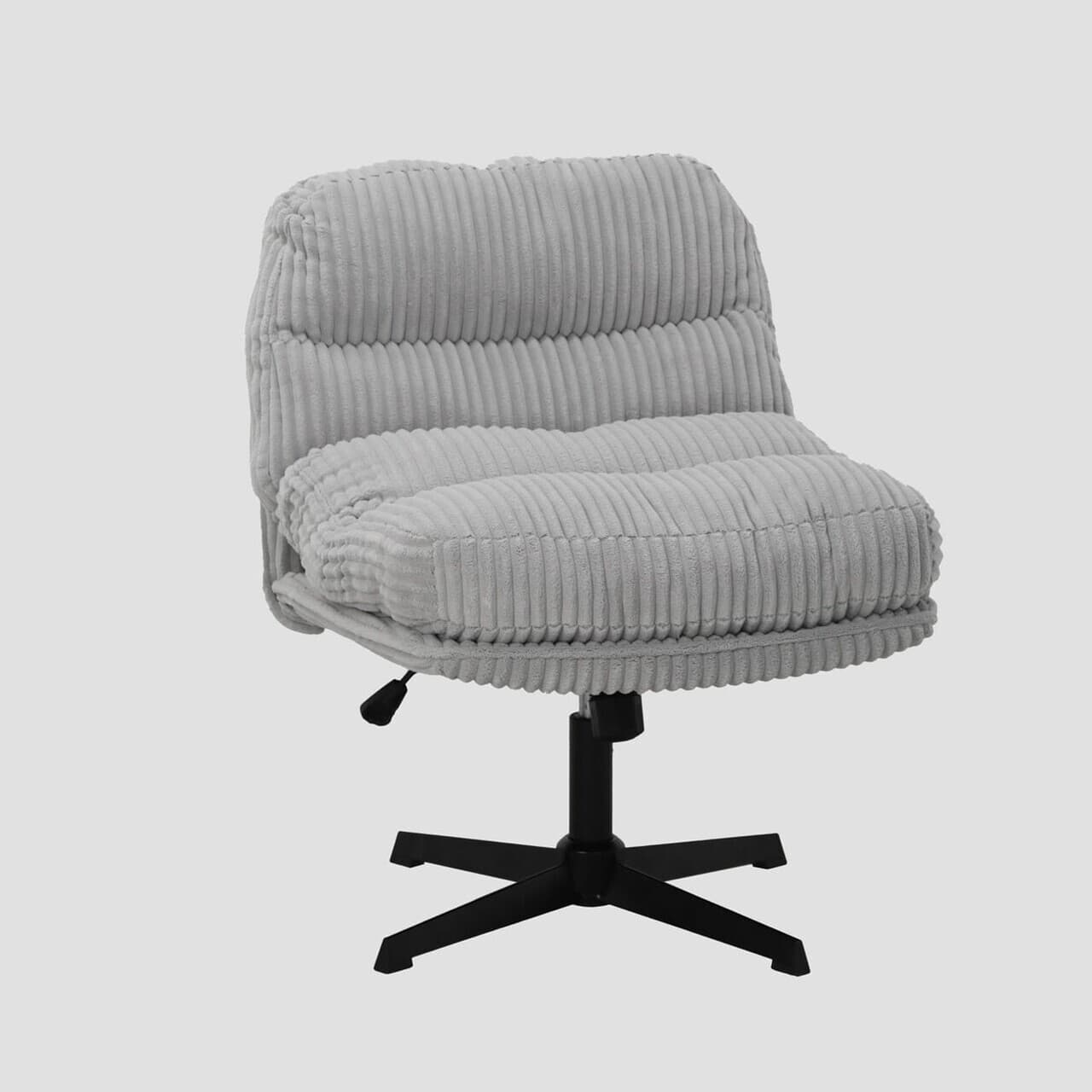 Scaun de birou rotativ Cordivo, Homla, 66x71x83 cm, metal/poliester/bumbac, gri deschis