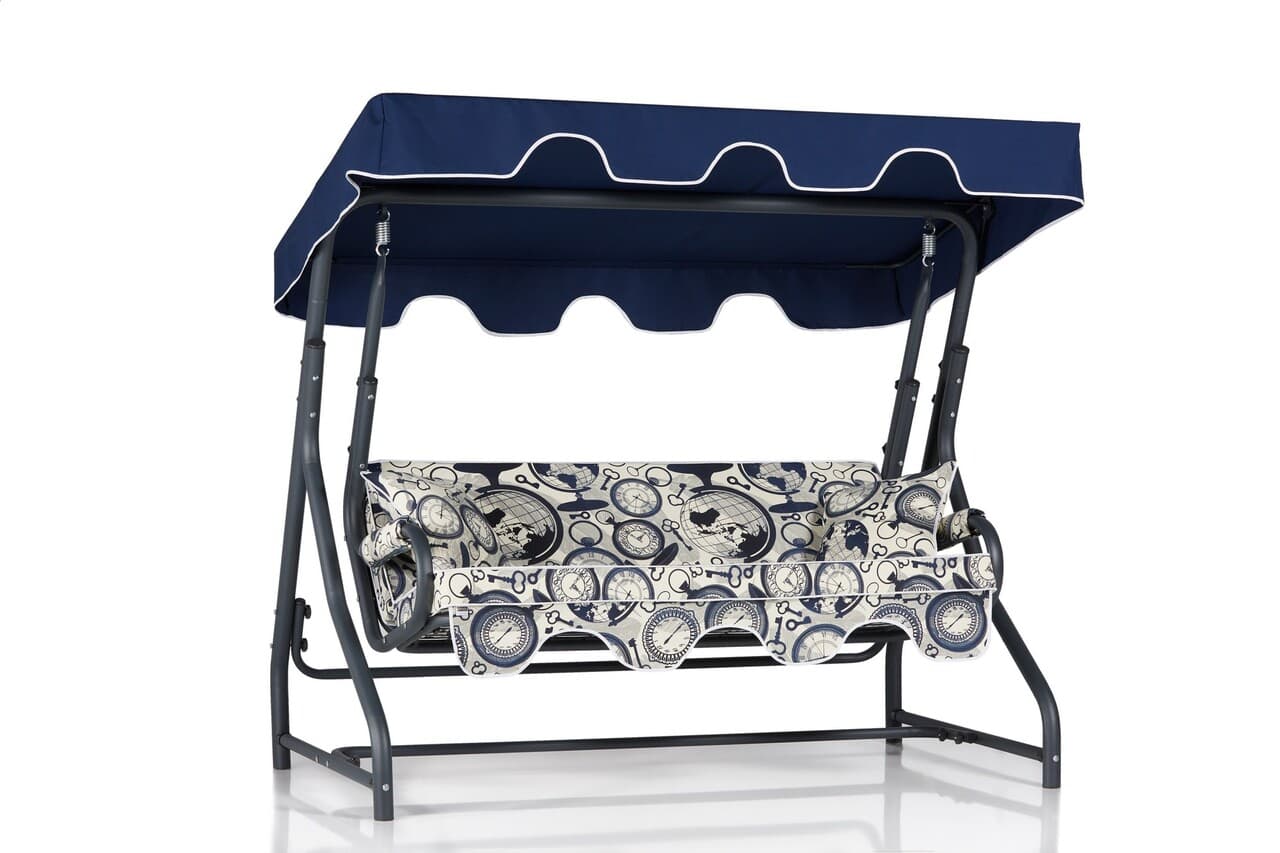 Balansoar de gradina 2 locuri, Hanah Home, Morus Saat, Multicolor