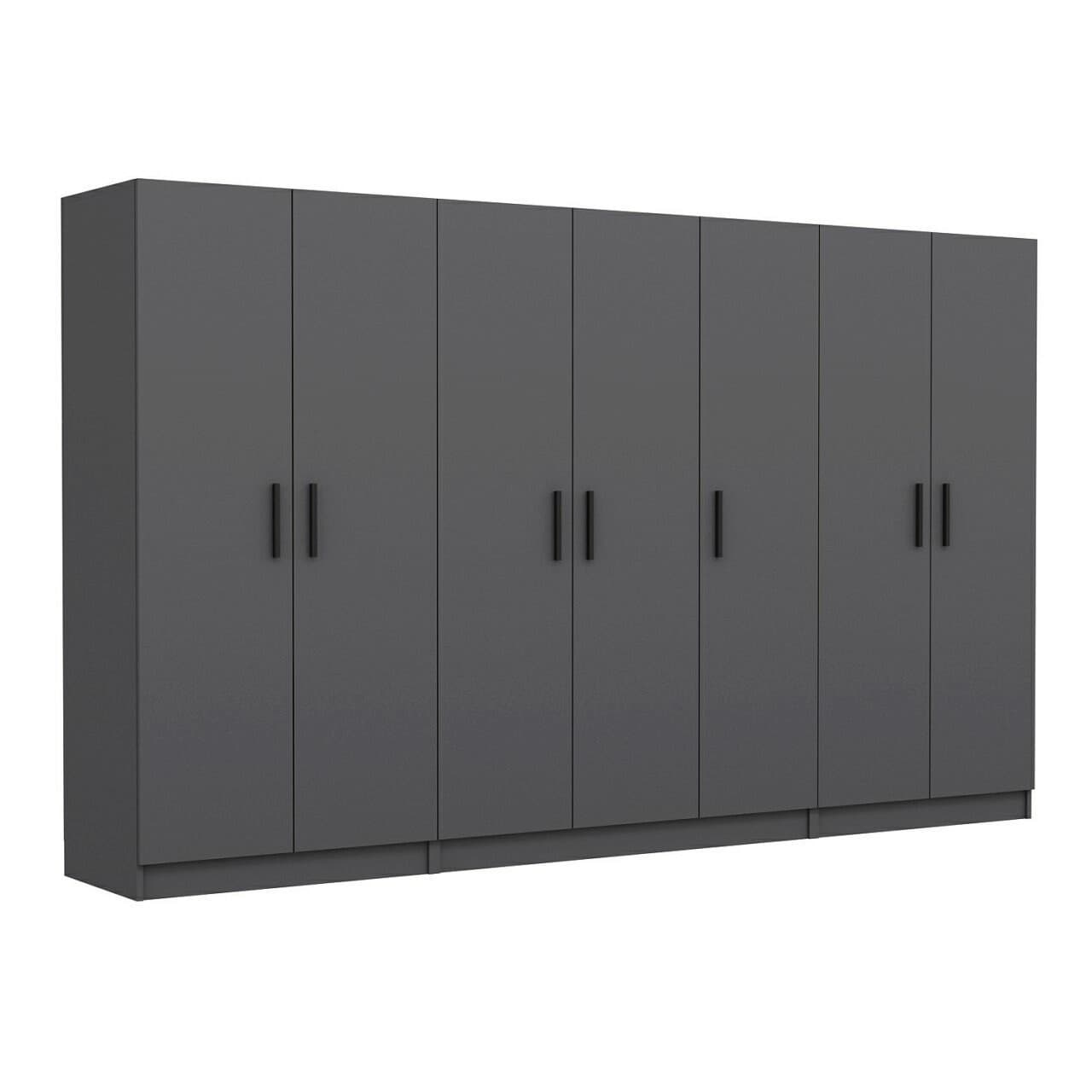 Dulap pentru haine, Hanah Home, Kale, 315x210x52 cm, Antracit