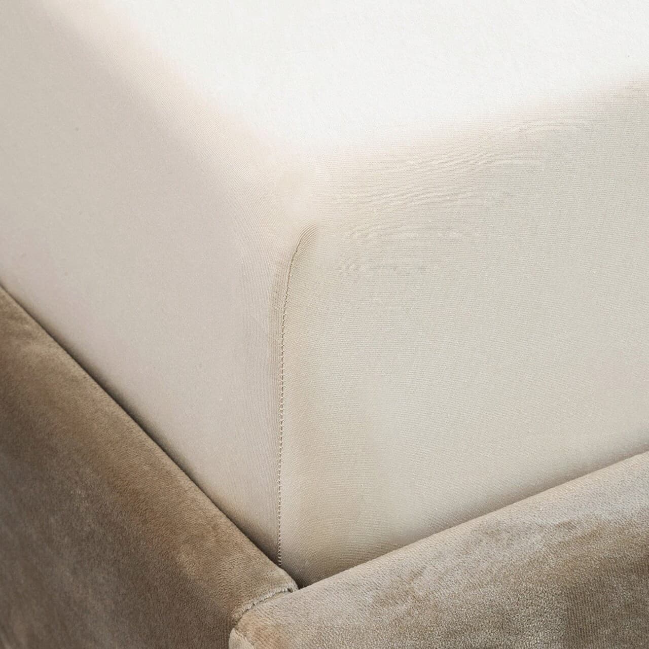 Cearceaf de pat cu elastic Pelly, Homla, 160x200 cm, bumbac, bej