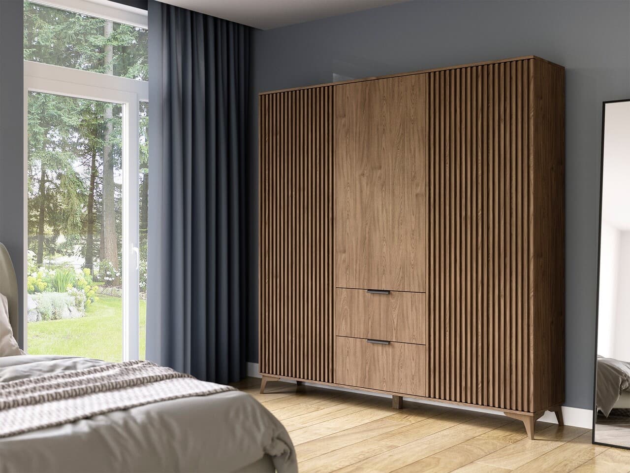 Dulap pentru haine ELTAP, Entsian, 185x60x192 cm, PAL/ABS, stejar