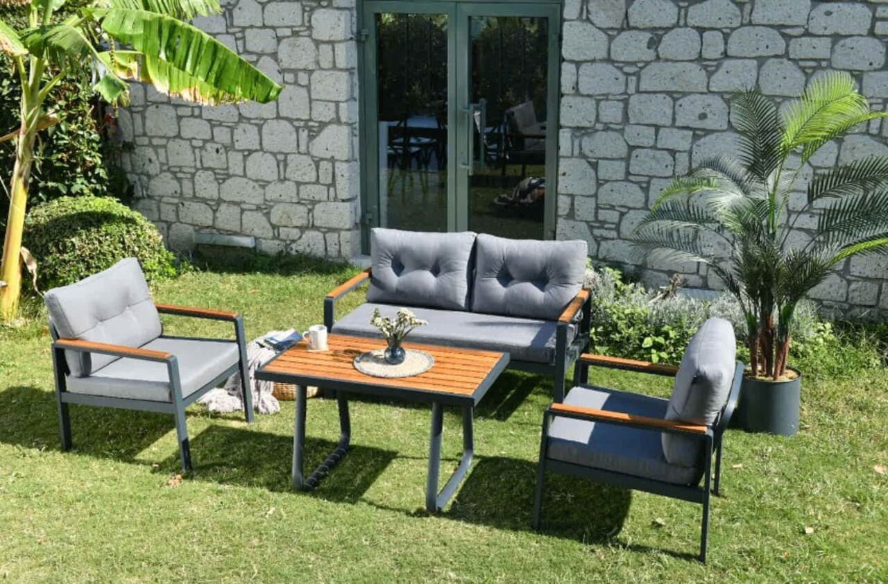 Set mobilier de gradina, Hanah Home, Tivoli, Antracit / Gri