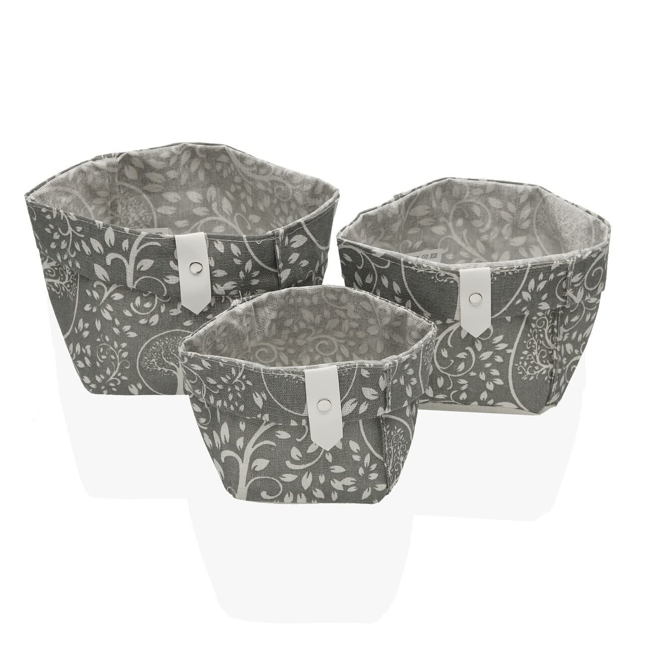 set 3 cosuri pentru depozitare branch versa 14x14x14 cm poliester