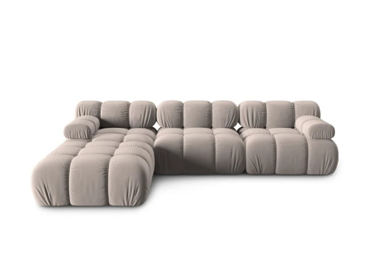 Canapea modulara 4 locuri, Bellis-51, Micadoni Home, 282x188x70 cm, catifea, cappuccino