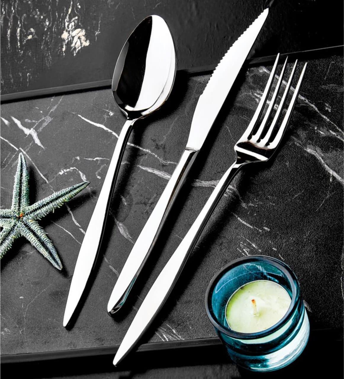 Set tacamuri, Hermia, 357NYP1309, Furculita de masa: 21 x 2,5 cm (6 bucati), Argintiu