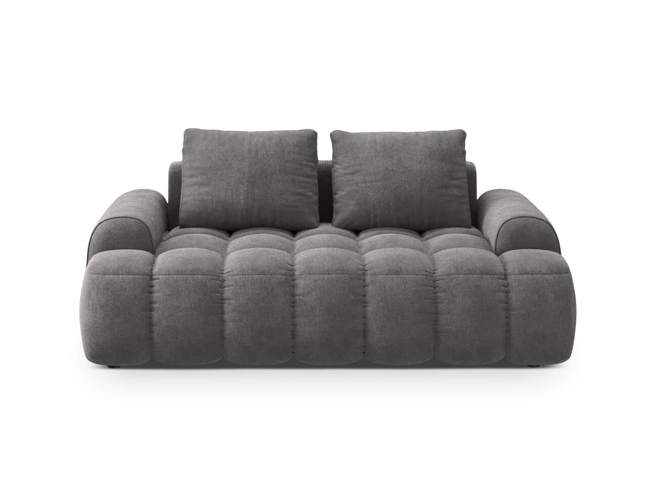 Canapea 2 locuri, Linz, Cosmopolitan Design, 175x100x84 cm, catifea, gri