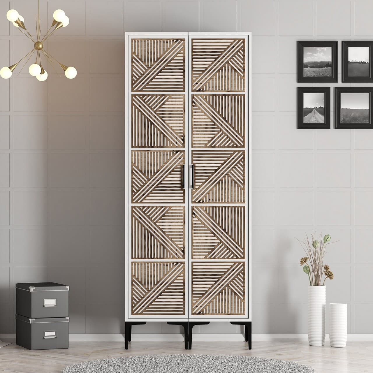 Dulap pentru haine, Hanah Home, Kumsal PP, 80x47.5x201.4 cm, Alb