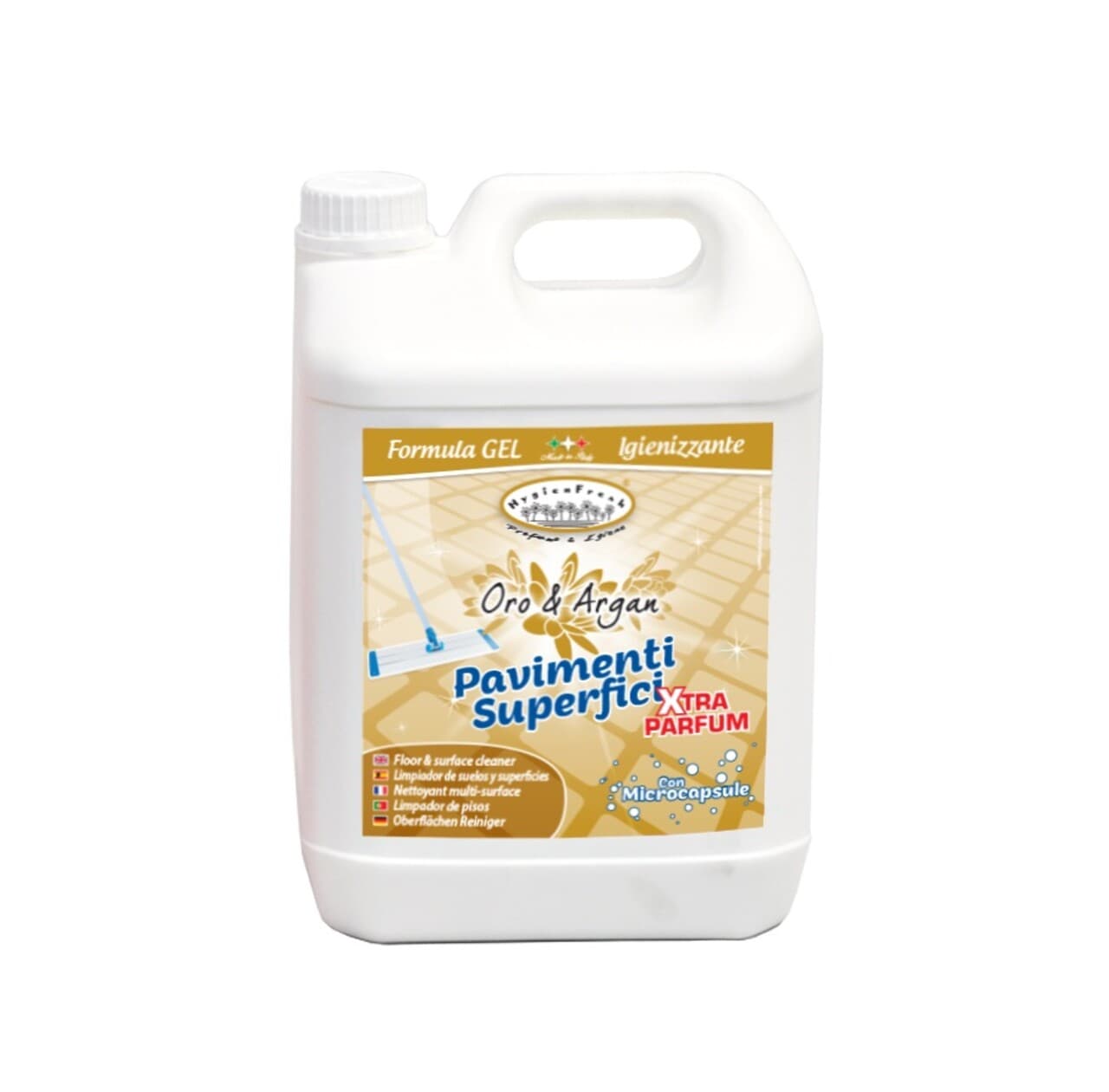 Detergent parfumat pentru pardoseli si multi-suprafete, Aur & Argan, 5l, Hygienfresh