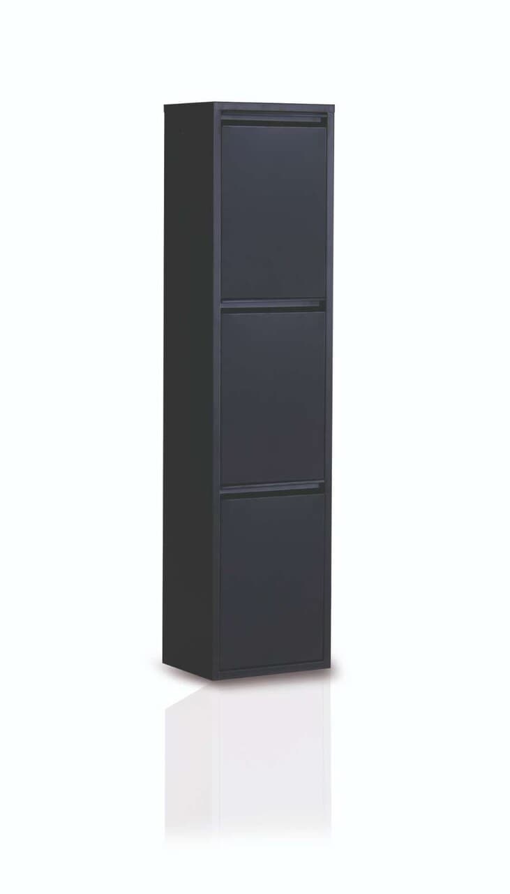 Dulap multifunctional, Hanah Home, Doplo 3, 33x136x25 cm, Metal, Negru
