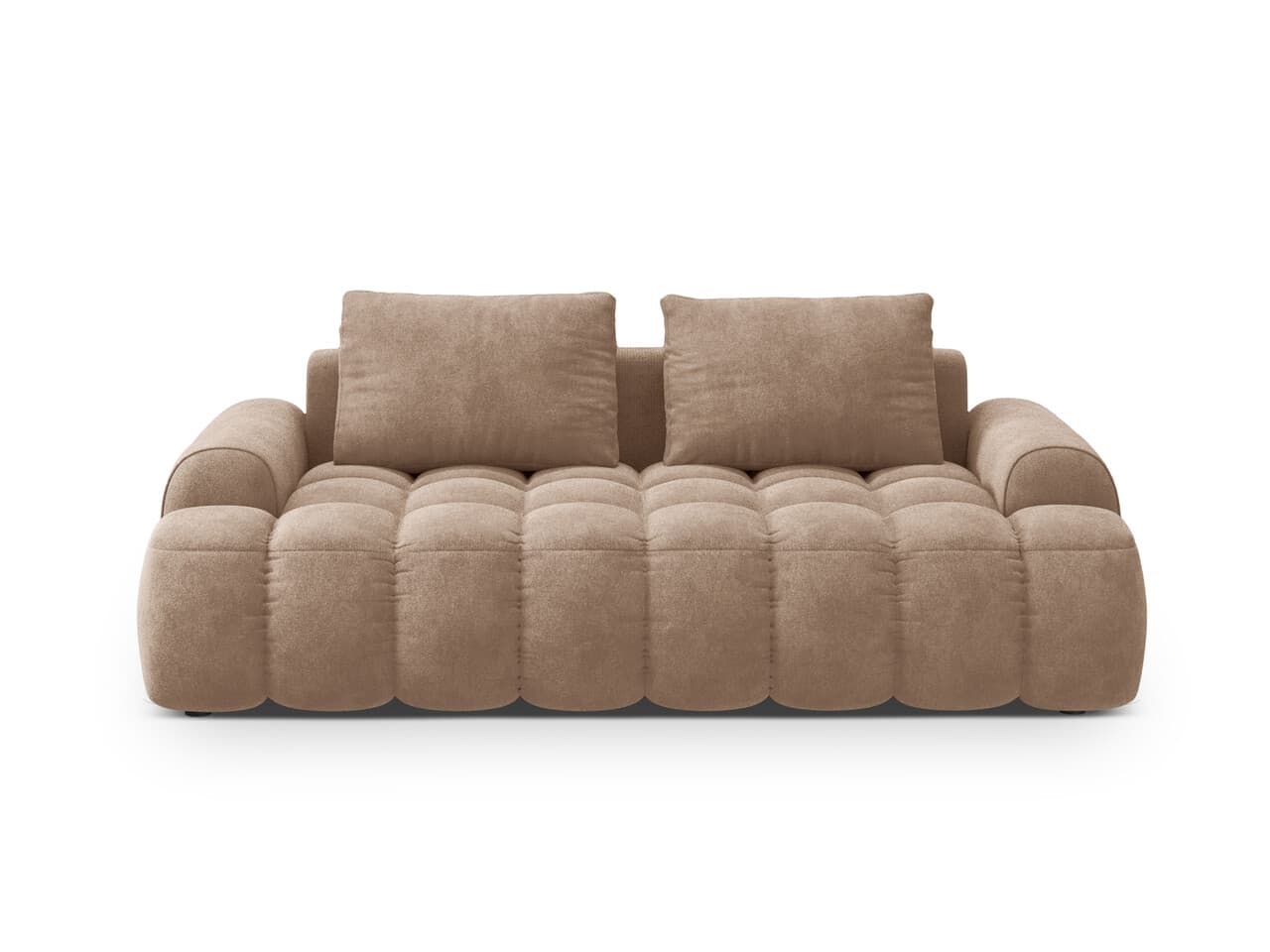Canapea 3 locuri, Linz, Cosmopolitan Design, 200x100x84 cm, catifea, bej inchis
