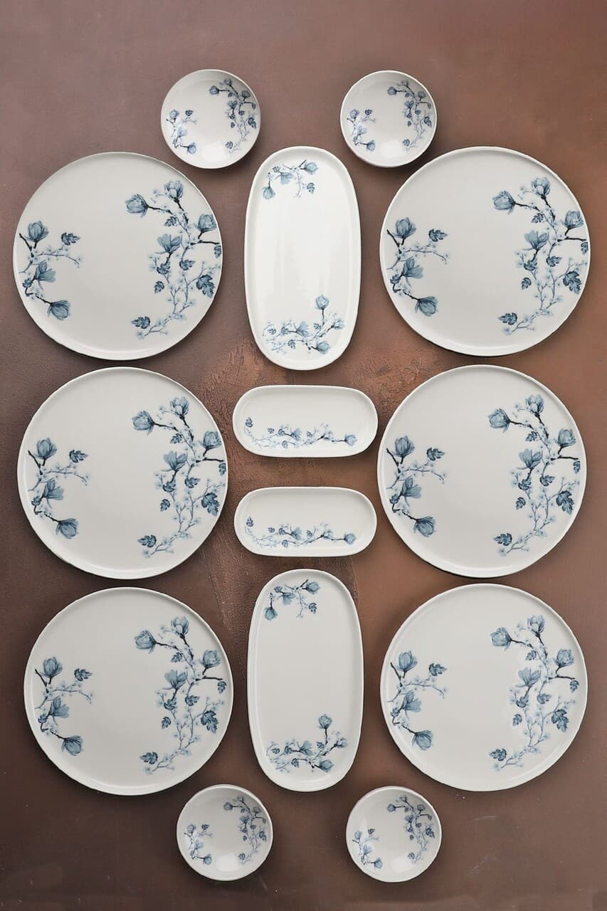 set de mic dejun 14 piese l 039 essentiel maison 335rtn1215 platou 22 cm 2 bucati multicolor